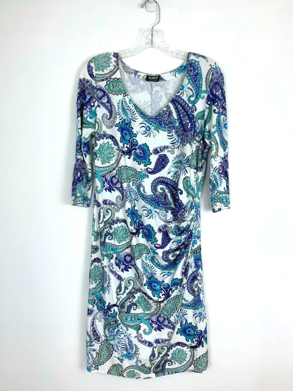 Kuny Barcelona Spanish Resort Wear Paisley Rushed Dress Sz 6 - Picture 10 of 16